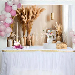 Lofaris Modern Boho Corner Backdrop Ceramic Pots and Pampa Grass for Lifestyle Studio