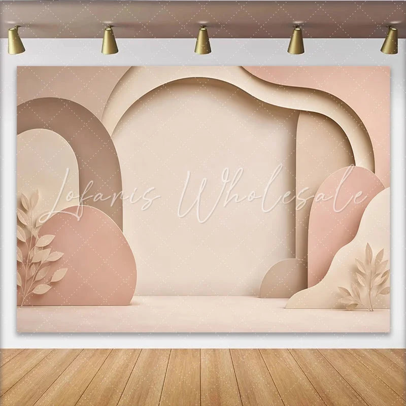 Lofaris Muted Earth Tone Abstract Layered Photography Backdrop Elegant Studio Background for Professional Portrait and Event Decor