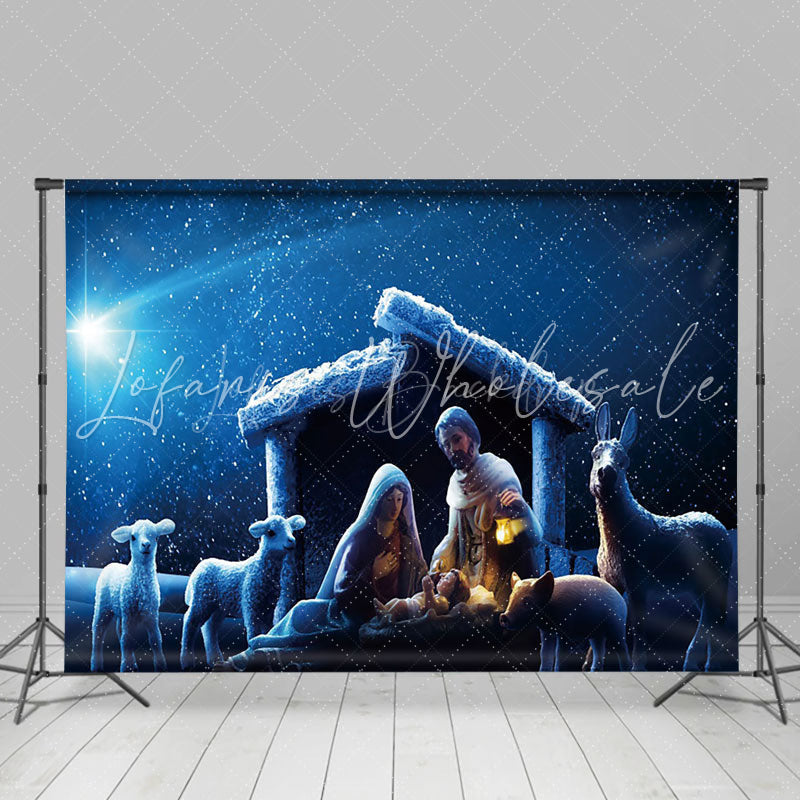 Lofaris Nativity Starry Night Jesus Christmas Backdrop