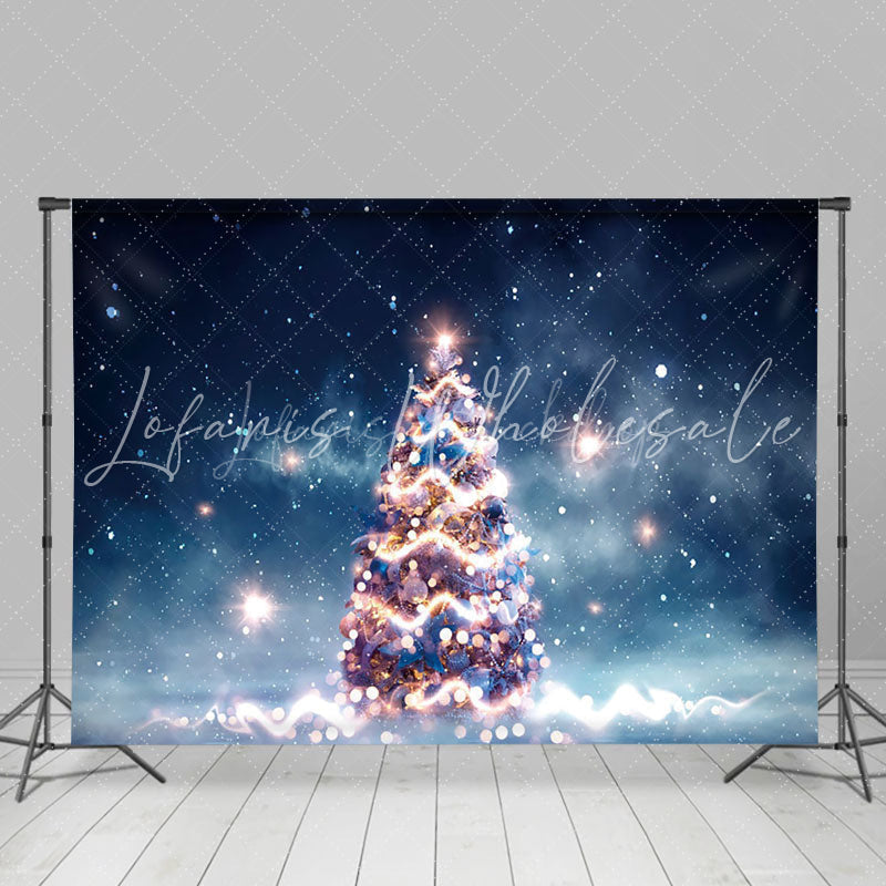 Lofaris Night Sky Mist Pine Tree Light Christmas Backdrop