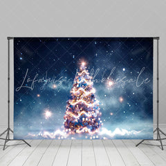 Lofaris Night Sky Mist Pine Tree Light Christmas Backdrop