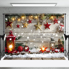 Lofaris Oil Lamp Star Lights Wooden Wall Xmas Backdrop