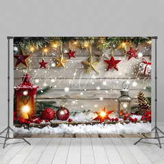 Lofaris Oil Lamp Star Lights Wooden Wall Xmas Backdrop