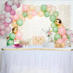 Lofaris Pastel Balloon Arch Photography Backdrop with Flowers Elegant Floral Background for Studio Portrait