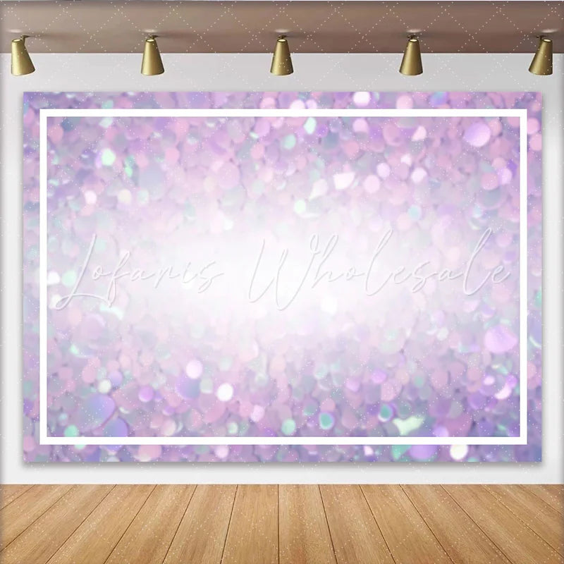 Lofaris Pastel Confetti Frame Backdrop Purple and Pink Soft Texture Photography Background