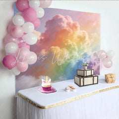 Lofaris Pastel Rainbow Cloud Photography Backdrop Dreamy Sky Background for Studio Photoshoots and Creative Portraits