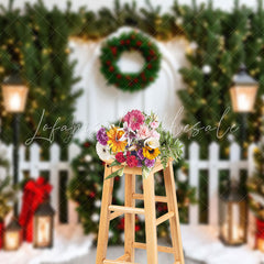 Lofaris Pine Leaves Wreath Gifts Christmas Photo Backdrop