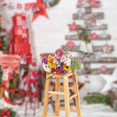 Lofaris Pine Tree Letter Box Gift Chair Christmas Backdrop