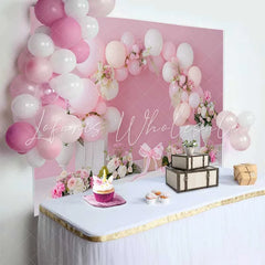 Lofaris Pink Balloon Floral Gift Box Wedding Backdrop White Crates Bridal Shower Photography Background