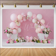Lofaris Pink Balloon Floral Gift Box Wedding Backdrop White Crates Bridal Shower Photography Background