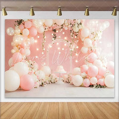 Lofaris Pink Balloon Glowing Lights Wedding Backdrop Floral Arch Cake Party Photography Background