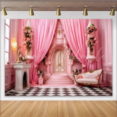 Lofaris Pink Palace Cake Smash Backdrop Royal Castle Interior Photography Background