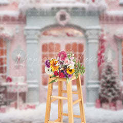 Lofaris Pinky Winter Xmas Shop Sweet Happy Holiday Backdrop