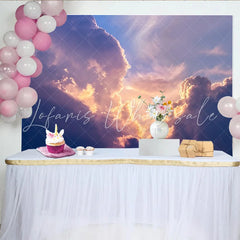 Lofaris Purple and Gold Abstract Cloud Photography Backdrop Ethereal Sky Background for Studio Portrait and Event Decor