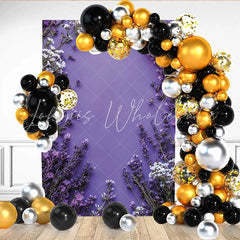 Lofaris Purple Lavender Flat Lay Backdrop Spring Floral Pattern for Creative Portrait Studio