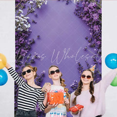Lofaris Purple Lavender Flat Lay Backdrop Spring Floral Pattern for Creative Portrait Studio