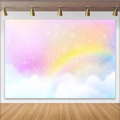 Lofaris Rainbow Cloud Star Backdrop Pastel Sky Birthday Photography Background
