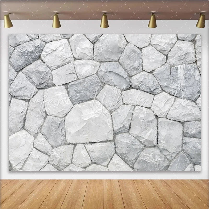 Lofaris Realistic Grey and White Stone Photography Backdrop with Natural Texture Versatile Studio Background for Professional Portrait