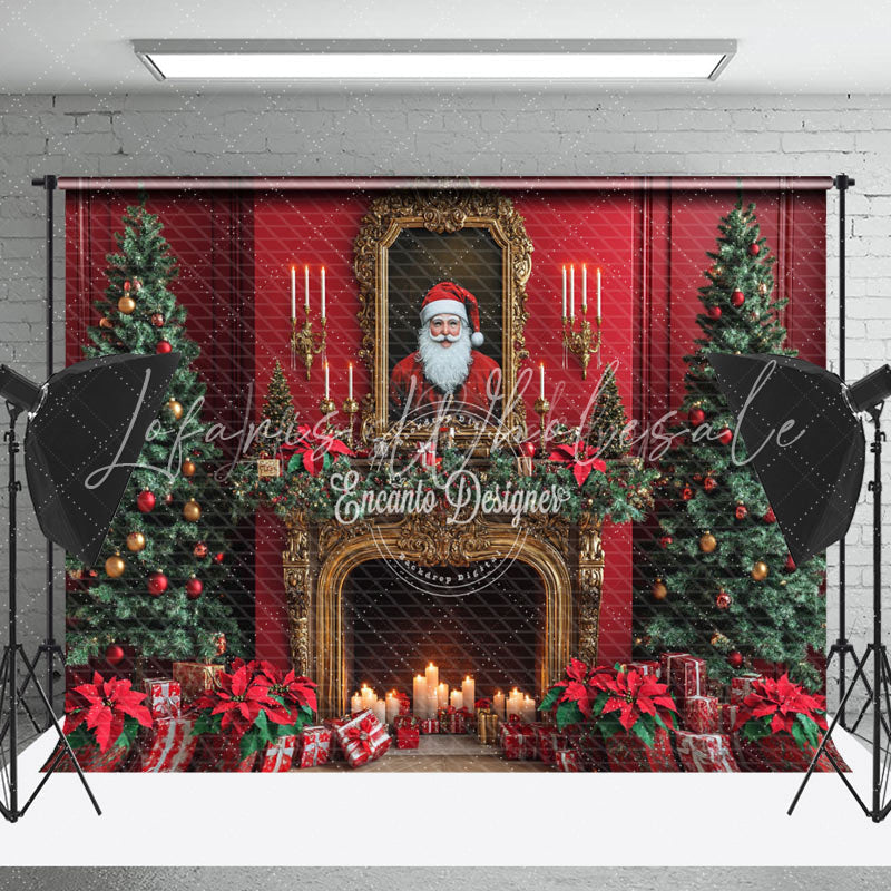 Lofaris Red Luxury Photo Frame Festive Christmas Backdrop