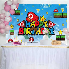 Lofaris Retro Video Game World Birthday Backdrop Cartoon Adventure Level Party Decoration Background