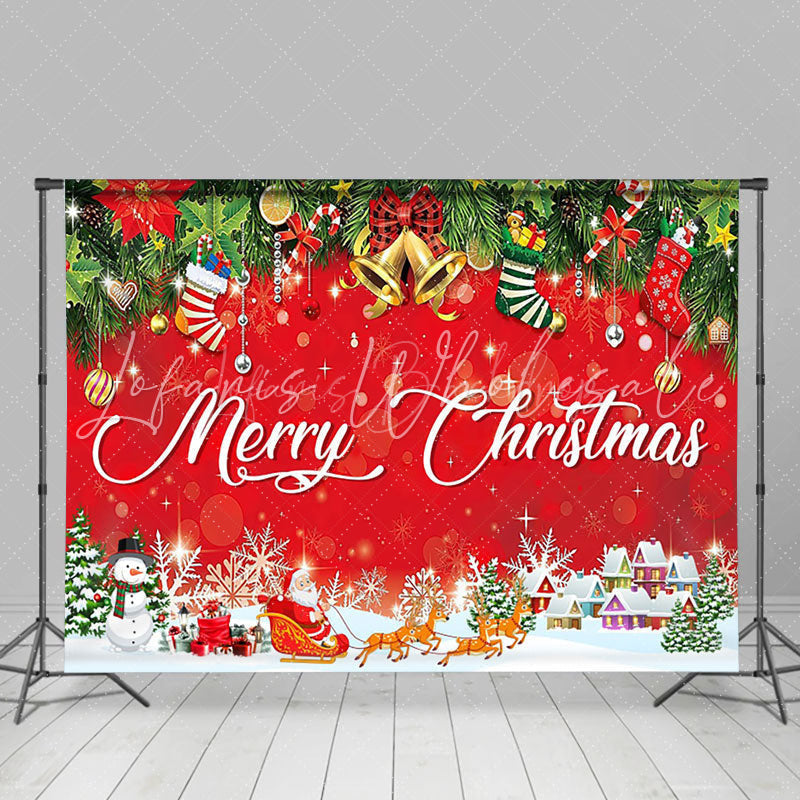 Lofaris Rich Christmas Pattern Happy Holiday Winter Backdrop