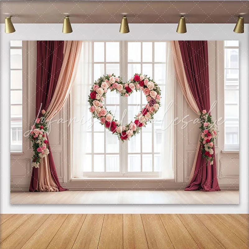 Lofaris Romantischer Herz-Rosen-Partyhintergrund in Rosa und Rot für Valentinstag und Hochzeiten elegante Fotokulisse