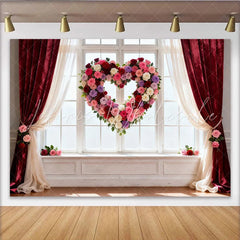 Lofaris Rote Rosa Weiße Lila Rosen Herz Blumen Fenster Partyhintergrund Valentinstag Hochzeiten Jubiläen Fotostudio-Requisiten