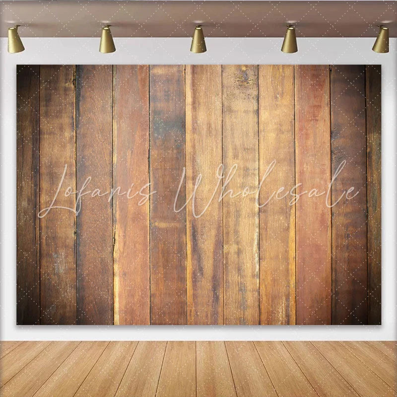Lofaris Rustic Brown Wood Planks Photography Backdrop Vintage Wooden Board Texture Background for Portrait Studio