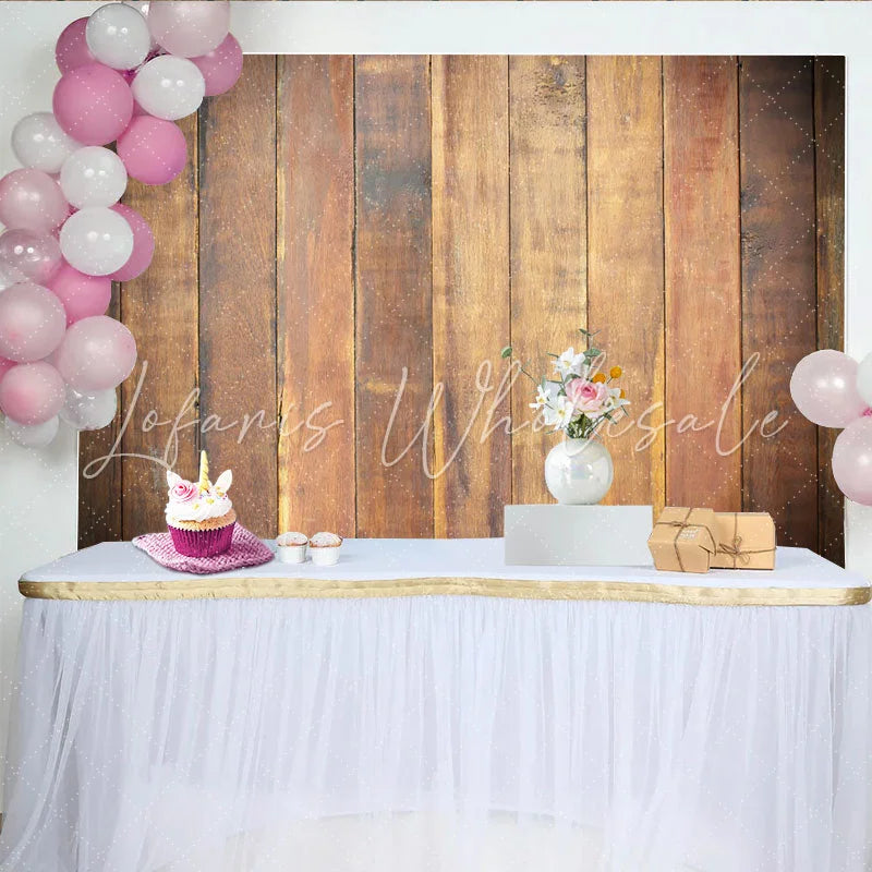 Lofaris Rustic Brown Wood Planks Photography Backdrop Vintage Wooden Board Texture Background for Portrait Studio