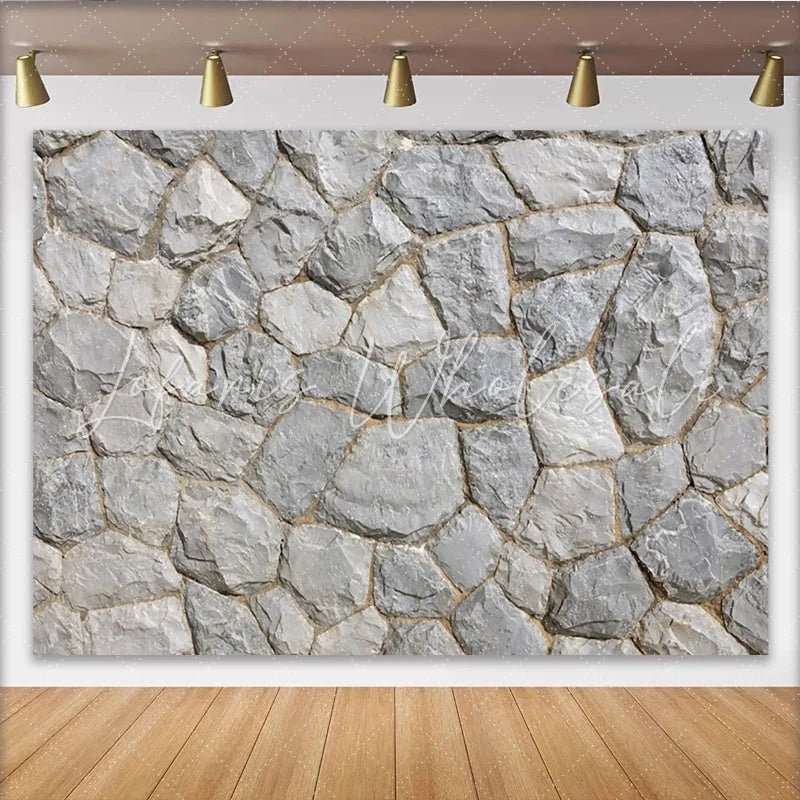 Lofaris Rustic Gray Stone Wall Photography Backdrop with Natural Texture Versatile Studio Background for Portraits and Product Shoots