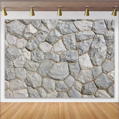 Lofaris Rustic Gray Stone Wall Photography Backdrop with Natural Texture Versatile Studio Background for Portraits and Product Shoots