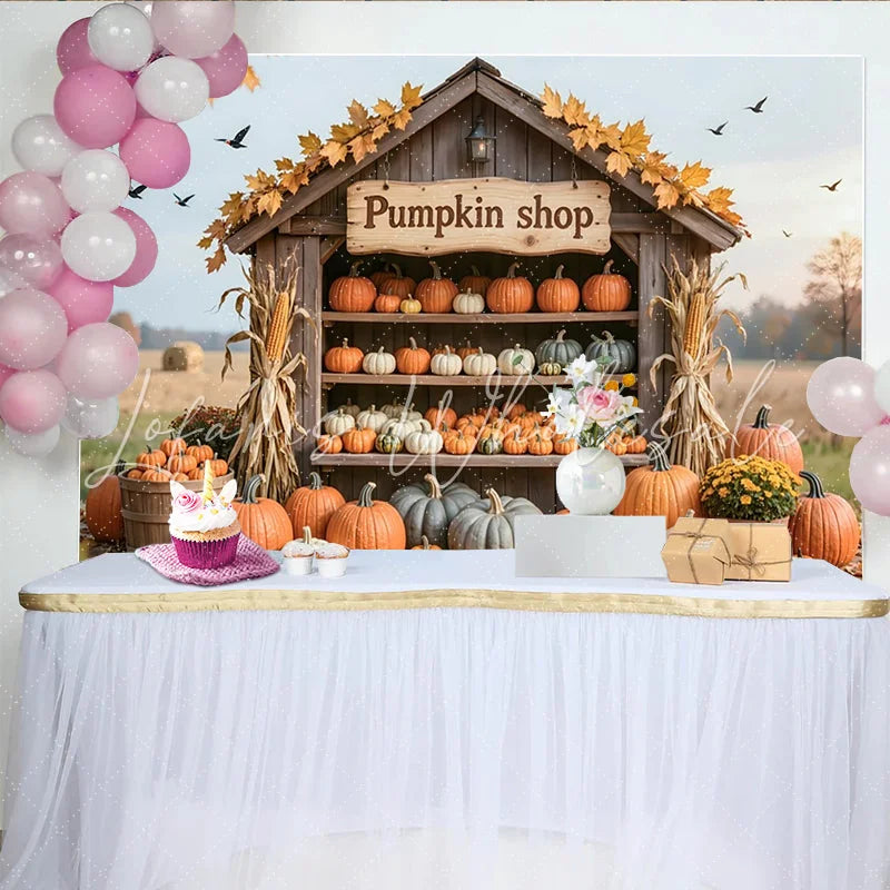 Lofaris Rustic Pumpkin Patch Backdrop with Autumn Leaves and Corn Stalks Fall Harvest Background for Halloween Party Decor
