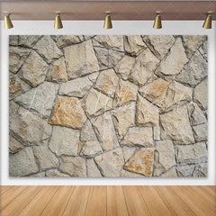 Lofaris Rustic Stone Wall Photography Backdrop with Natural Beige Texture Versatile Photo Background for Studio Portrait