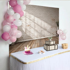 Lofaris Rustic White Brick Wall Wood Floor Photography Backdrop Versatile Studio Background for Professional Portrait