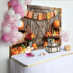 Lofaris Rustic Wood Thanksgiving Backdrop with Pumpkins and Fall Leaves Thankful Grateful Blessed Harvest Photo Background