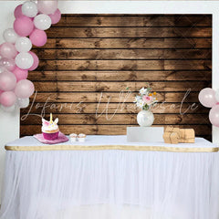 Lofaris Rustikaler brauner Holzbretter-Partyhintergrund Vintage-Holzwand für Fotoshootings Feiern und Events