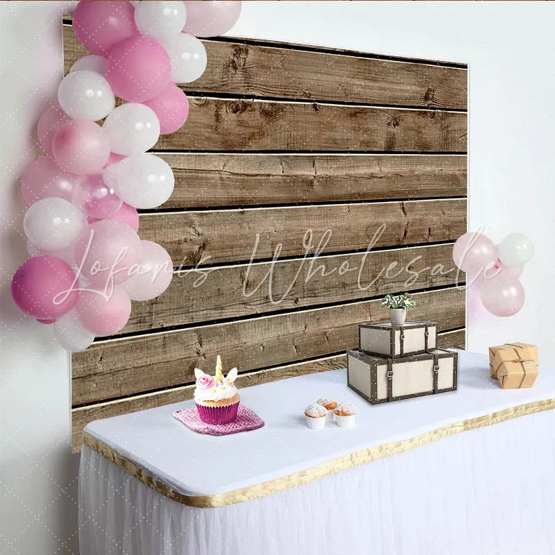 Lofaris Rustikaler Holzplanken-Partyhintergrund natürlicher brauner Texturhintergrund für vielseitige Fotoshootings