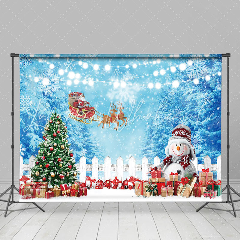 Lofaris Santa Claus Snow Forest Christmas Photo Backdrop