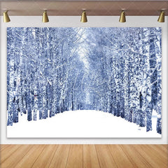 Lofaris Snowy Winter Forest Photography Backdrop with White Birch Trees and Falling Snow Scenic Studio Background for Portrait