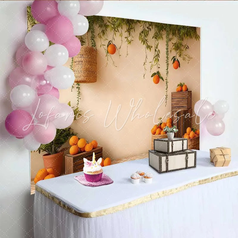 Lofaris Spring Orange Grove Indoor Backdrop Mediterranean Fruit Harvest Photography Background
