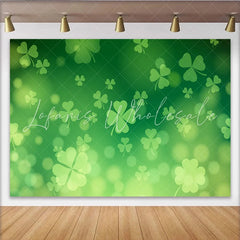 Lofaris St. Patrick’s Day Backdrop Floating Green Shamrocks and Clovers Pattern Background for Holiday Party Decor
