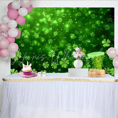 Lofaris St. Patrick’s Day Backdrop Green Lucky Shamrocks and Beer Mug Photography Background for Irish Party Decor
