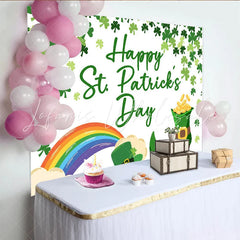 Lofaris St. Patrick’s Day Backdrop Rainbow Leprechaun Boot and Gold Coins Background for Kids Birthday Party
