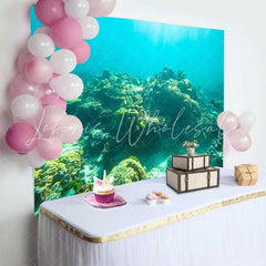 Lofaris Sunlit Tropical Coral Reef Photography Backdrop Colorful Marine Life and Underwater Sea Background