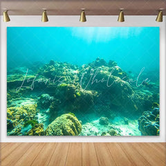 Lofaris Sunlit Tropical Coral Reef Photography Backdrop Colorful Marine Life and Underwater Sea Background