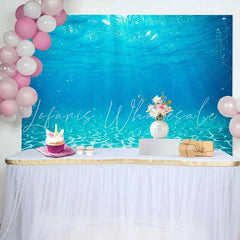 Lofaris Tropical Blue Ocean Water Photography Backdrop Sunlit Sandy Bottom and Underwater Bubbles Background