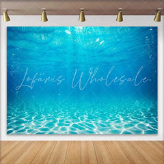 Lofaris Tropical Blue Ocean Water Photography Backdrop Sunlit Sandy Bottom and Underwater Bubbles Background