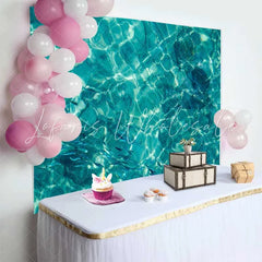 Lofaris Turquoise Ocean Water Surface Backdrop Summer Swimming Pool Party Decorations Photography Background