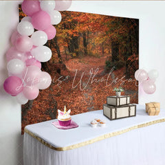 Lofaris Vibrant Autumn Forest Photography Backdrop with Rich Fallen Leaves Scenic Nature Background for Studio Photoshoots