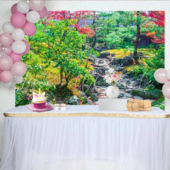 Lofaris Vibrant Autumn Garden Path Photography Backdrop Natural Scenery Background for Outdoor Photoshoot and Studio